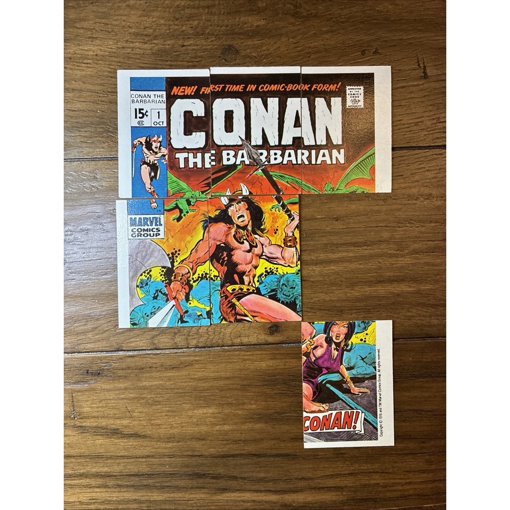 Topps 1976 Marvel Super Heroes Checklist | 6 Card CONAN Puzzle Pieces